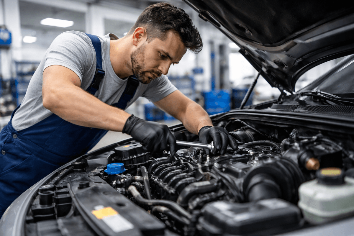 يمتلك فريقنا من الميكانيكيين خبرة واسعة في التعامل مع كافة الأعطال الميكانيكية. نقدم خدمات صيانة وإصلاح شاملة للمحرك، ناقل الحركة (القير)، نظام التعليق، الفرامل، وجميع الأجزاء الميكانيكية الأخرى، باستخدام أحدث معدات الفحص وأجود قطع الغيار.