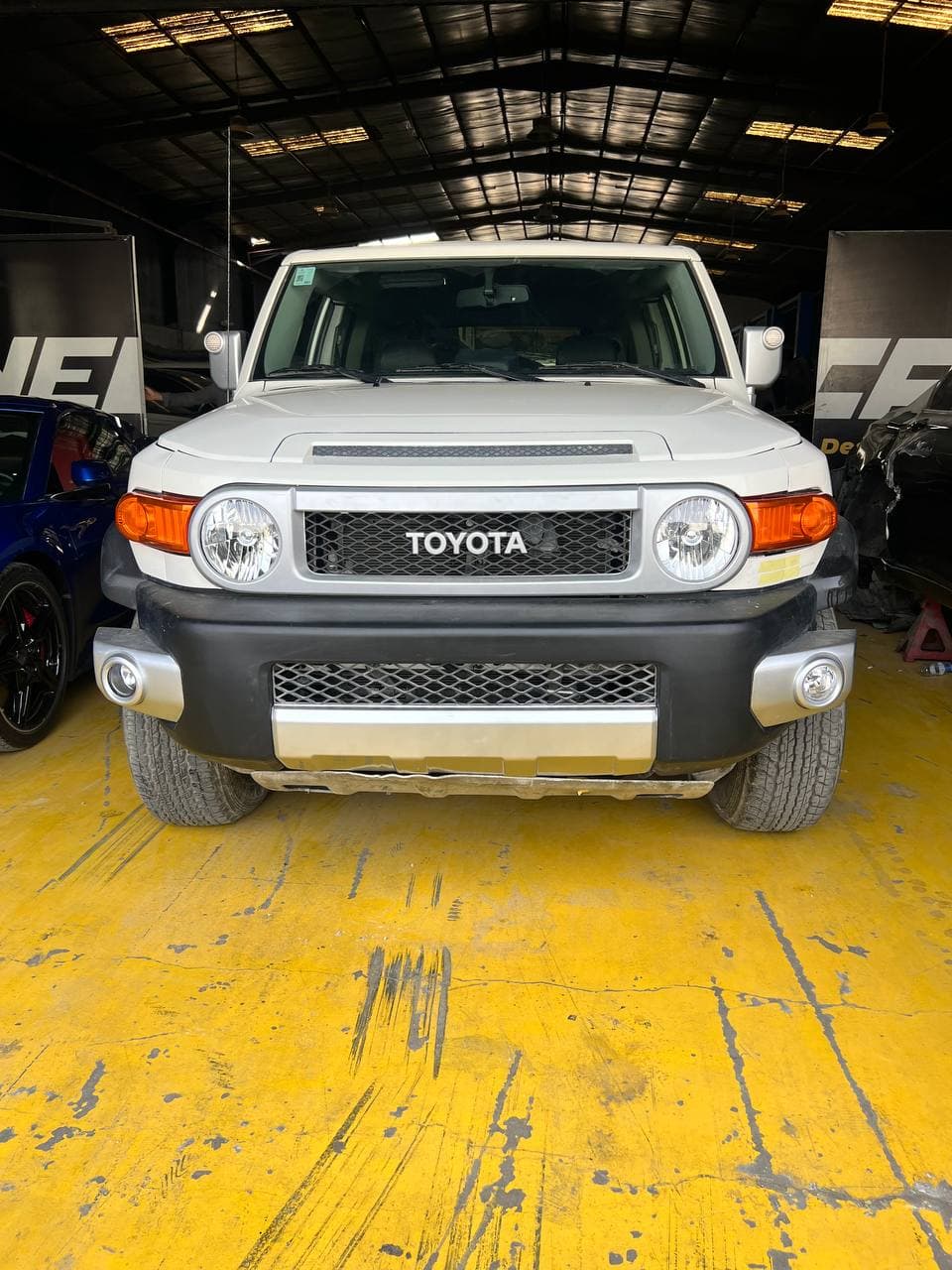 A white car after repair.